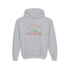 Youth Hoodie — "Faith Can Move Mountains" Inspirational