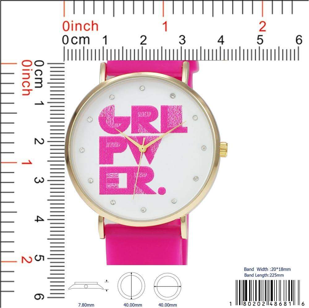 40MM Girl Power Silicon Band Watch - 4868