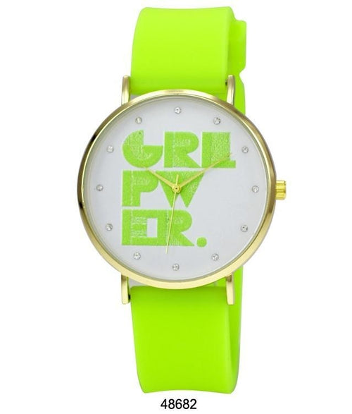 40MM Girl Power Silicon Band Watch - 4868