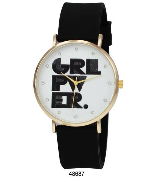 40MM Girl Power Silicon Band Watch - 4868