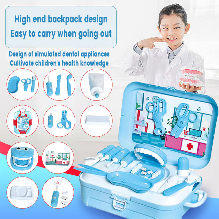 Children's Play Family Doctor Toy Backpack Storage Box