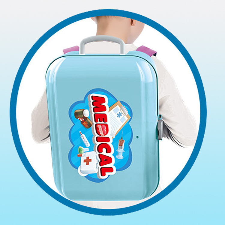 Children's Play Family Doctor Toy Backpack Storage Box