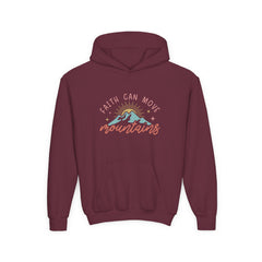 Youth Hoodie — "Faith Can Move Mountains" Inspirational
