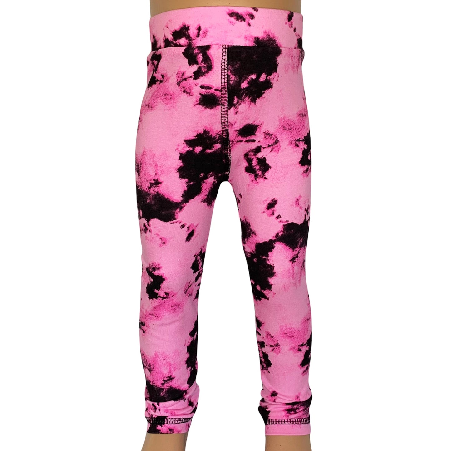 AnnLoren Baby Toddler Big Girls Boutique Black and Pink Tie Dye