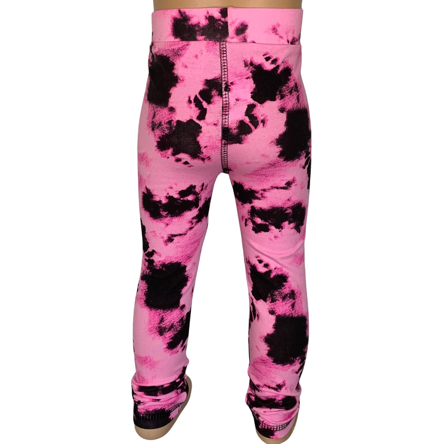 AnnLoren Baby Toddler Big Girls Boutique Black and Pink Tie Dye