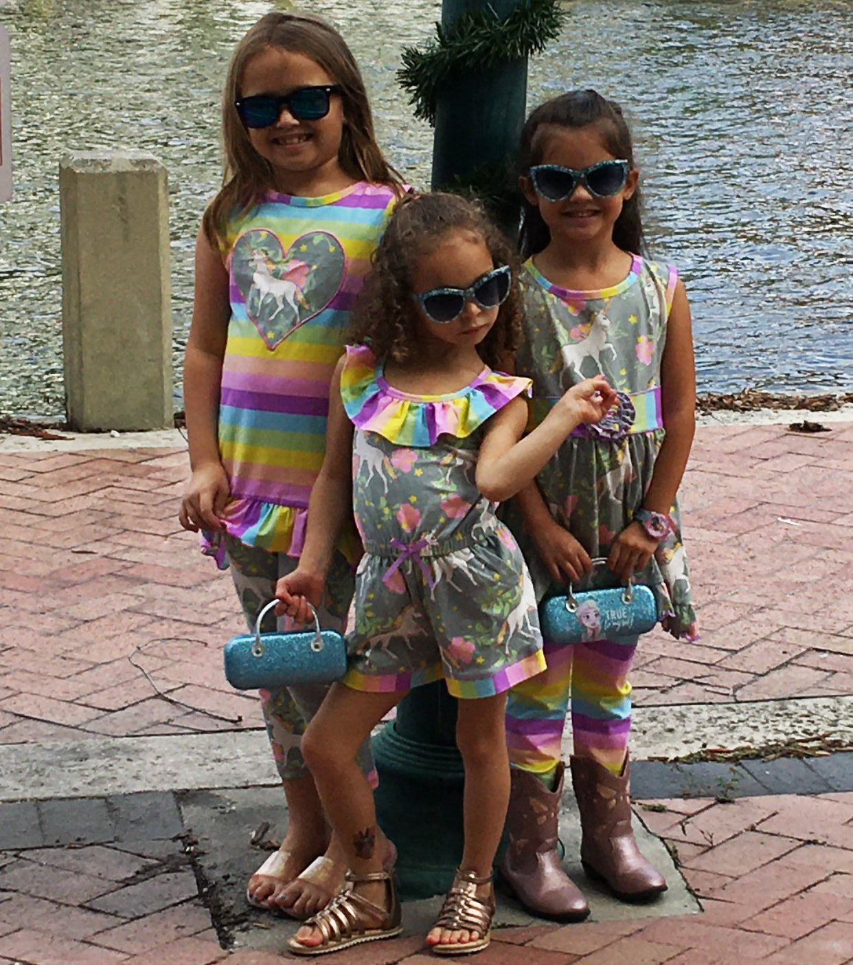 AnnLoren Girls Jumpsuit Magical Unicorn Rainbows Spring Boutique