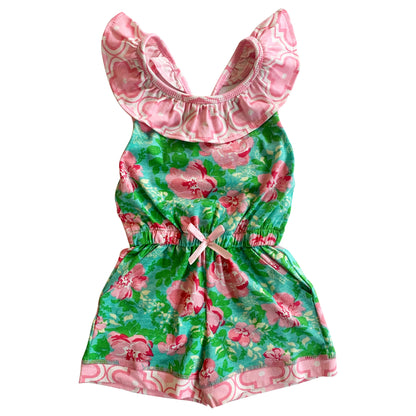 Girls Jumpsuit Shabby Chic Floral Spring Summer Romper