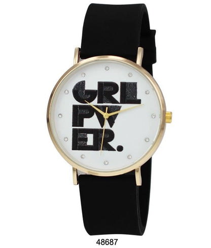 40MM Girl Power Silicon Band Watch - 4868