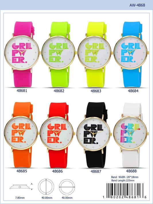 40MM Girl Power Silicon Band Watch - 4868