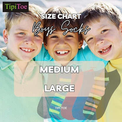 Tipi Toe Big Kids Boys 10 Pairs Classy Lightweight Novelty White Grey