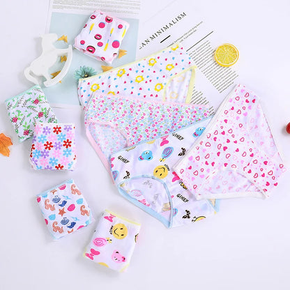 12Pcs/Lot Cotton Panties Girls Kids Short Briefs Children Underwear