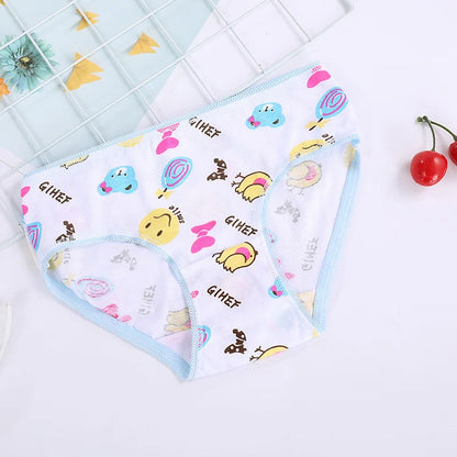 12Pcs/Lot Cotton Panties Girls Kids Short Briefs Children Underwear