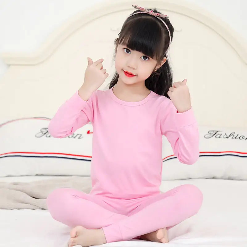 Boys and Girls Modal Autumn Clothing Set with Trousers