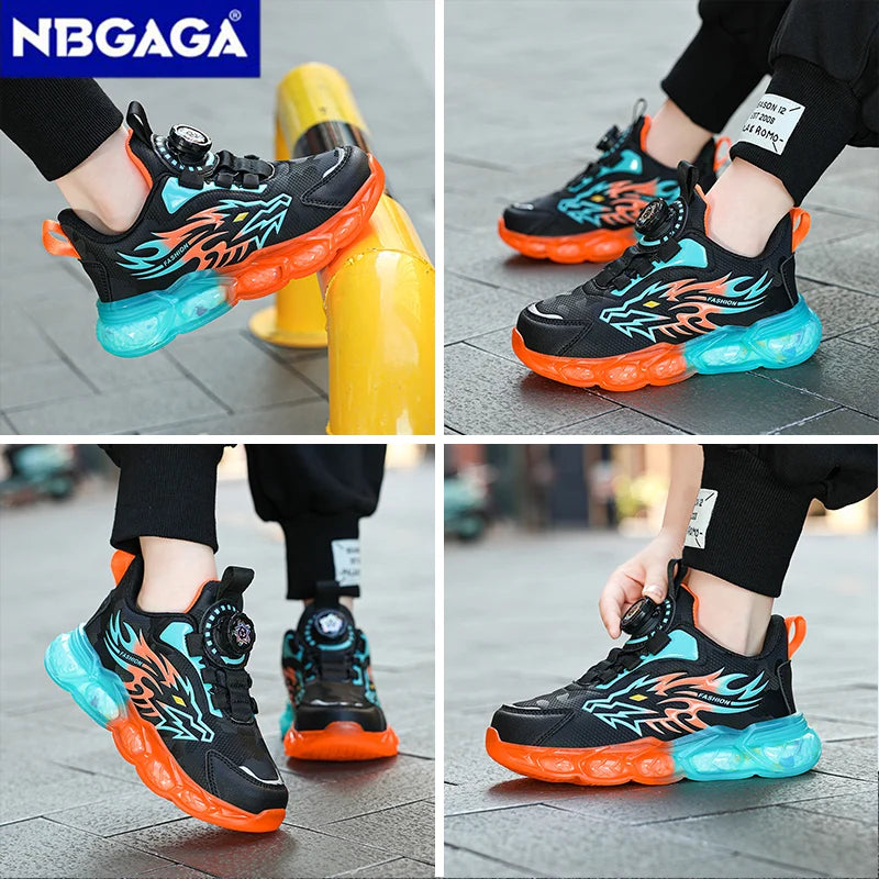 New Anti-skid Leather Kids Sneakers for Boys Running  Walking