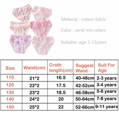 Multi-Pack 12Pcs/Lot Floral Baby Girls Briefs Cotton Toddlers Girls