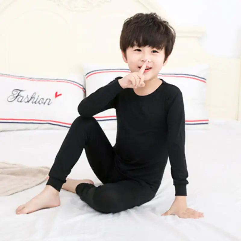 Boys and Girls Modal Autumn Clothing Set with Trousers