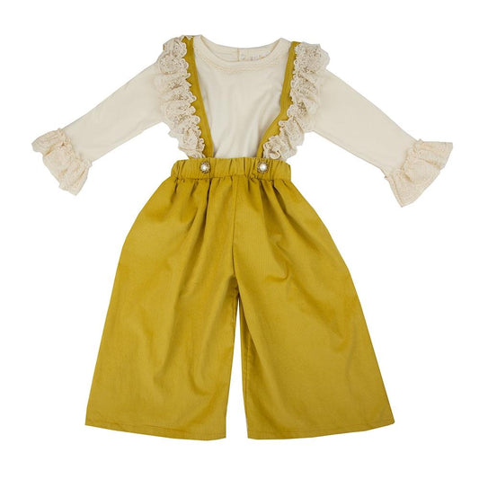 Fields Of Gold Girls Suspender Pant Set