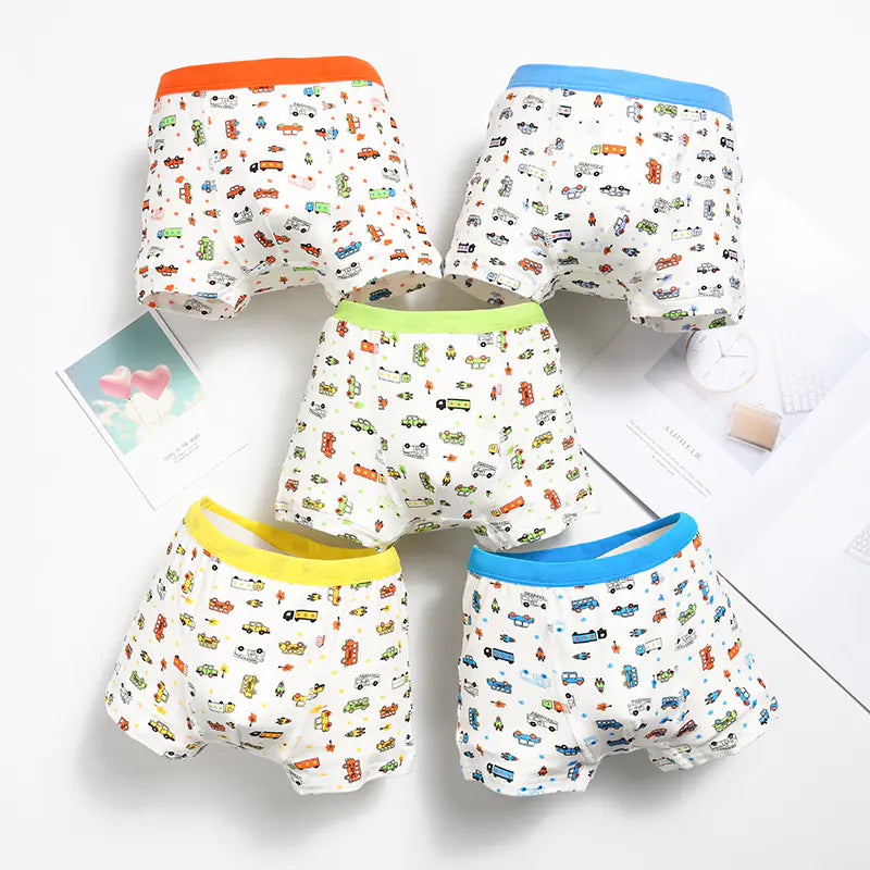 Boys' Cartoon Printed Modal Boxer Shorts