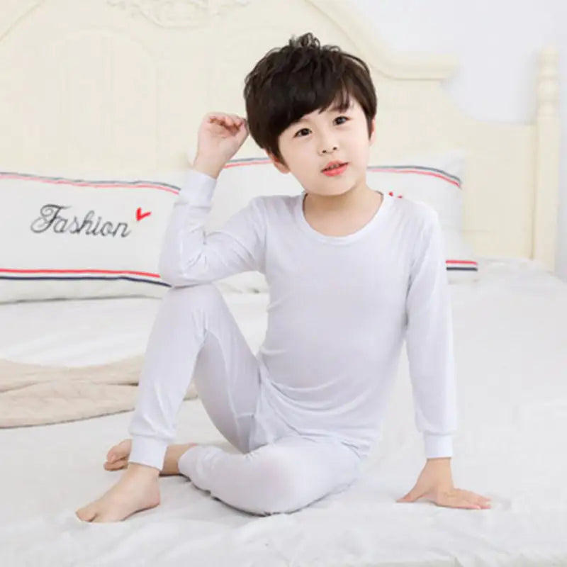 Boys and Girls Modal Autumn Clothing Set with Trousers