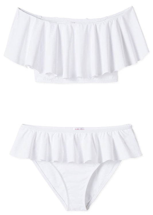 White Draped Bikini for Girls