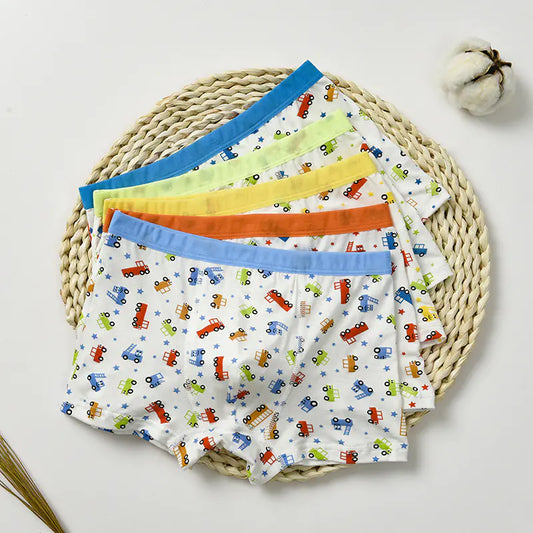 Boys' Cartoon Printed Modal Boxer Shorts