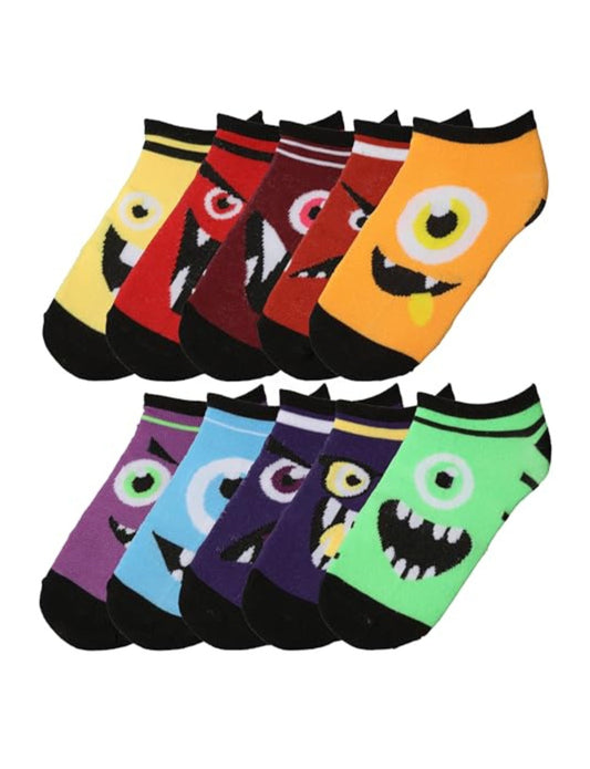Tipi Toe Kids Boys 10 Pairs Classy Lightweight Novelty Creepy