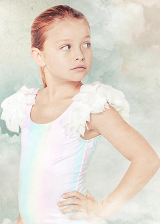 Rainbow Tank Swimsuit with Petals