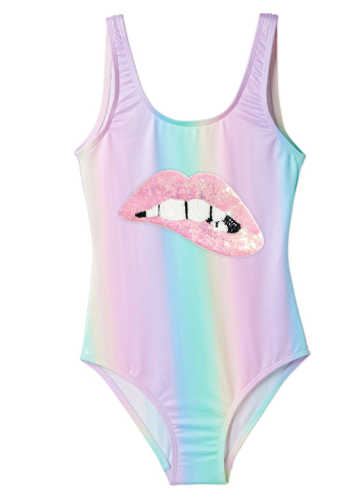 Rainbow Tank with Lip Sequin for Girls