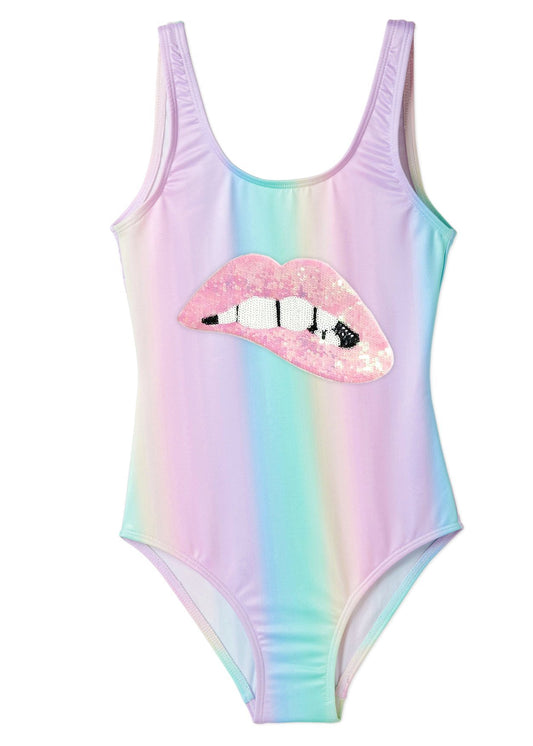 Rainbow Tank with Lip Sequin for Girls